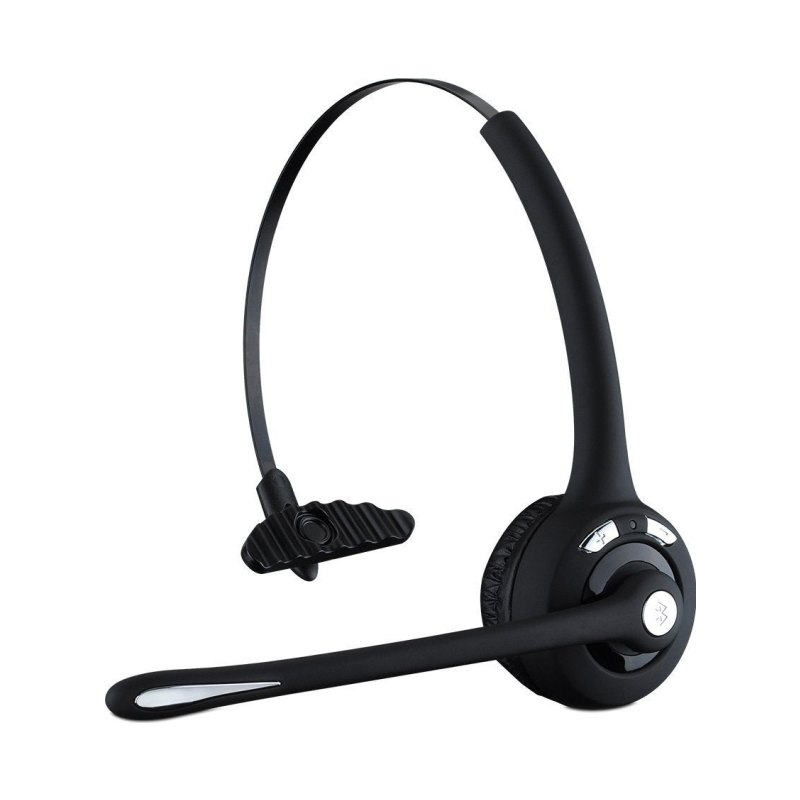 Mono Wireless Office Headset Noise Cancel Mic Bluetooth Black