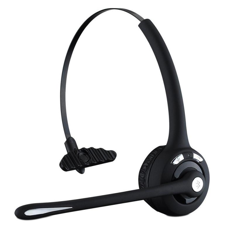 Mono Wireless Office Headset Noise Cancel Mic Bluetooth Black