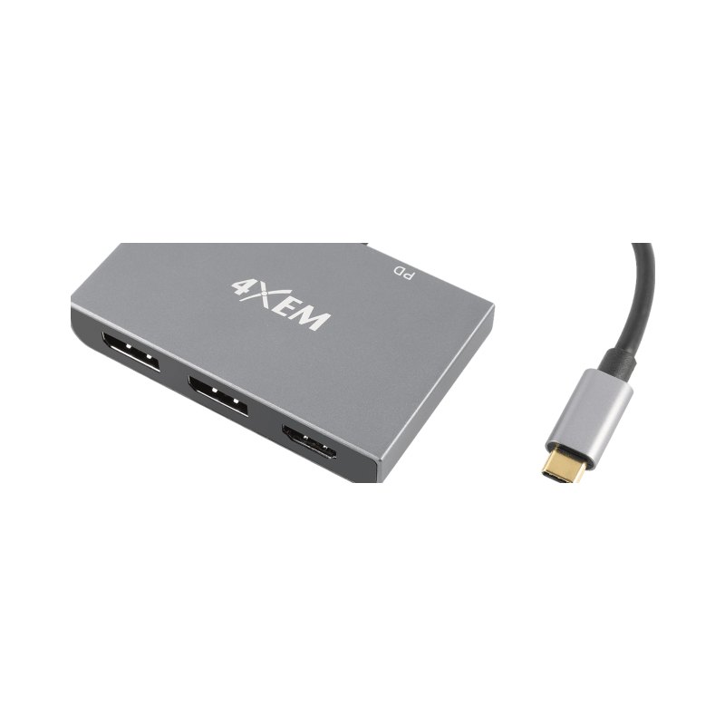 Usb-C Mst Hub Dual 4K 3-Port Usb-C To Dp Hdmi Displays