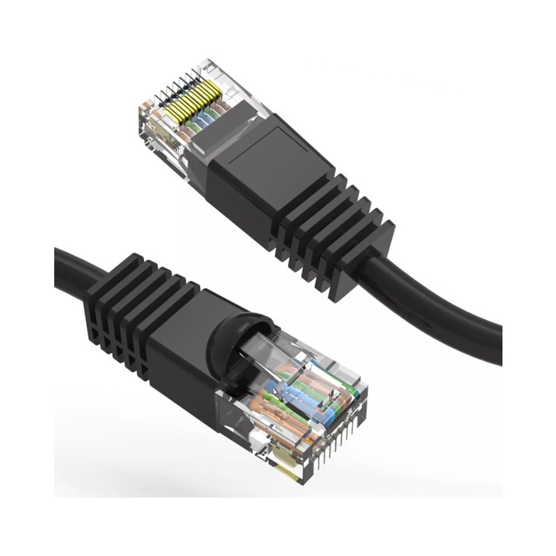 25Ft Cat5E Black 350Mhz Patch Molded Boot Cable