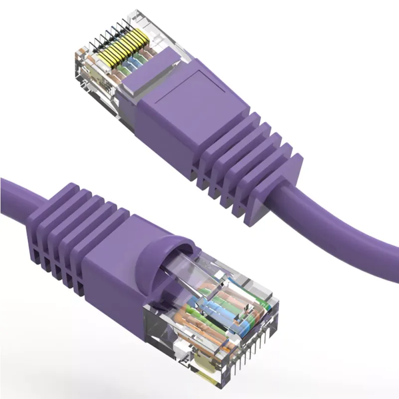 25Ft Cat5E 350Mhz Patch Cable Molded Boot Purple