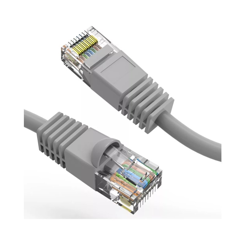 15Ft Cat5E 350Mhz Patch Cable Molded Boot  Gray