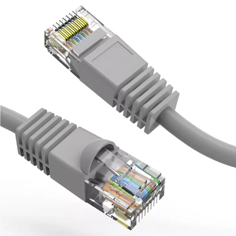 15Ft Cat5E 350Mhz Patch Cable Molded Boot Gray