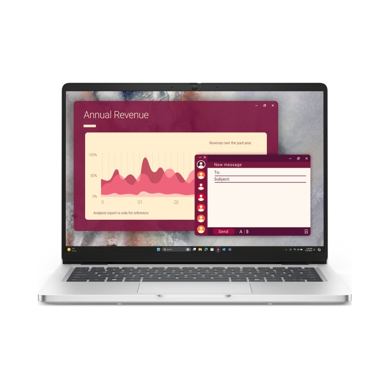 DELL Pro 14 PC14250 Intel Core Ultra 7 265U Laptop 35.6 cm (14") Full HD+ 32 GB DDR5-SDRAM 512 GB SSD Wi-Fi 6E (802.11ax) Windows 11 Pro US English Silver, Platinum