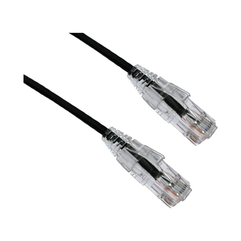 25Ft Cat6A Black Snagless Patch Cable 650Mhz Bendnflex Ultra-Thin