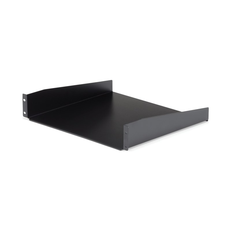 StarTech.com Étagère Rack Serveur 2U - Étagère Cantilever Universelle pour Armoire Rack d'Équipement Réseau 19" - Acier Haute Résistance - Poids Max 20kg - Profondeur de 40,6cm, Noir