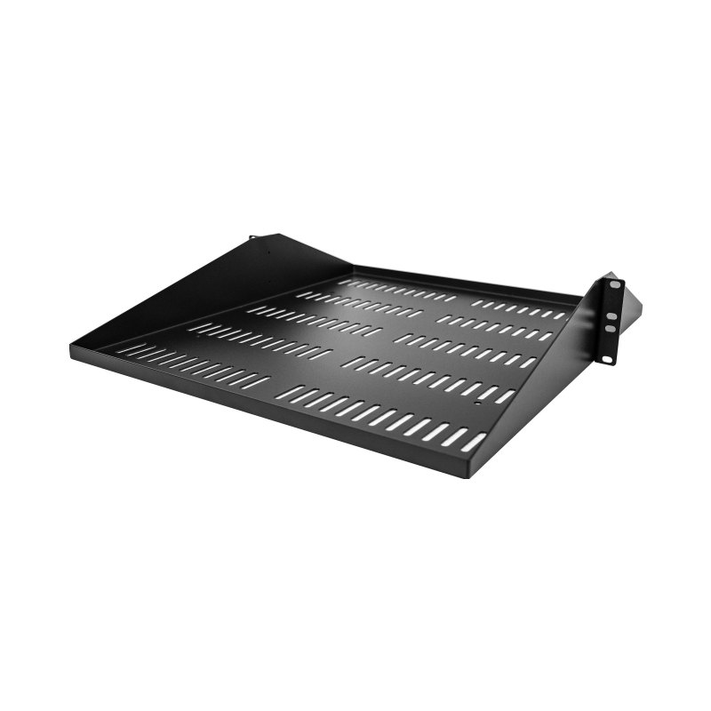 StarTech.com 2U Server Rack Shelf, Center Mounted Universal Vented Rackmount Cantilever Tray for 19" Network Equipment Rack, Heavy Duty Steel, 200lb Capacity, 20" Deep, Black
