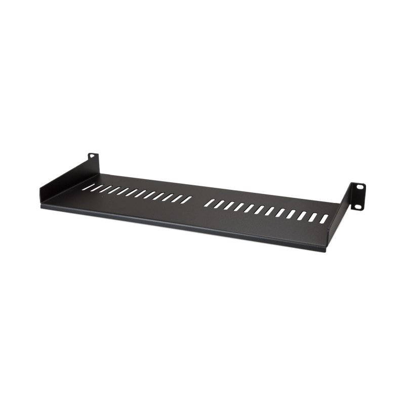 StarTech.com 1U Server Rack Shelf - Universal Vented Rack Mount Cantilever Tray for 19" Network Equipment Rack & Cabinet - Heavy Duty Steel – Weight Capacity 44lb/20kg - 7" Deep Shelf, Black