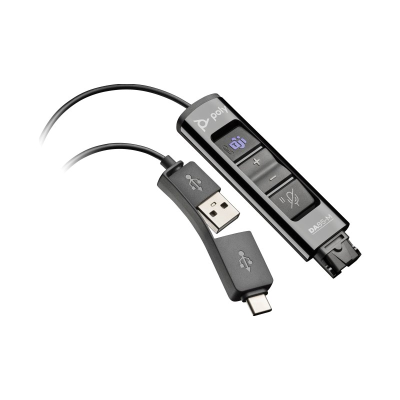 HP Poly DA85-M USB to QD Black Adapter TAA