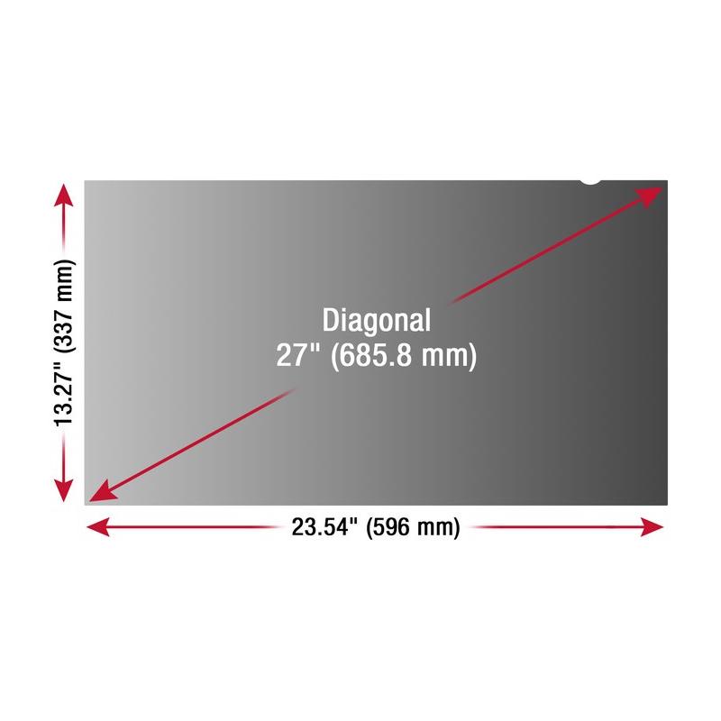 Viewsonic VSPF2700 filtre anti-reflets pour écran et filtre de confidentialité 68,6 cm (27") Filtre de confidentialité sans bords pour ordinateur