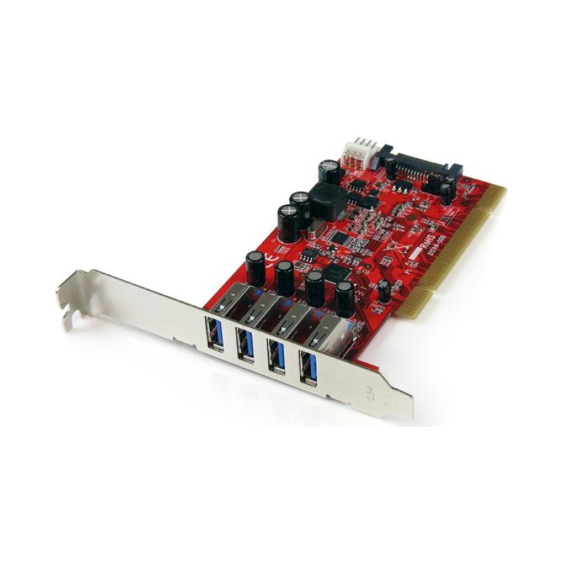StarTech.com 4 Port PCI SuperSpeed USB 3.0 Adapter Card with SATA / SP4 Power