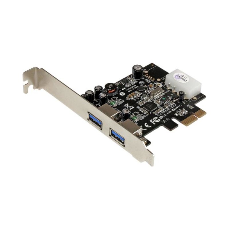 StarTech.com 2 Port PCI Express PCIe SuperSpeed (5Gbps) USB 3.0 Card Adapter with UASP - LP4 Power