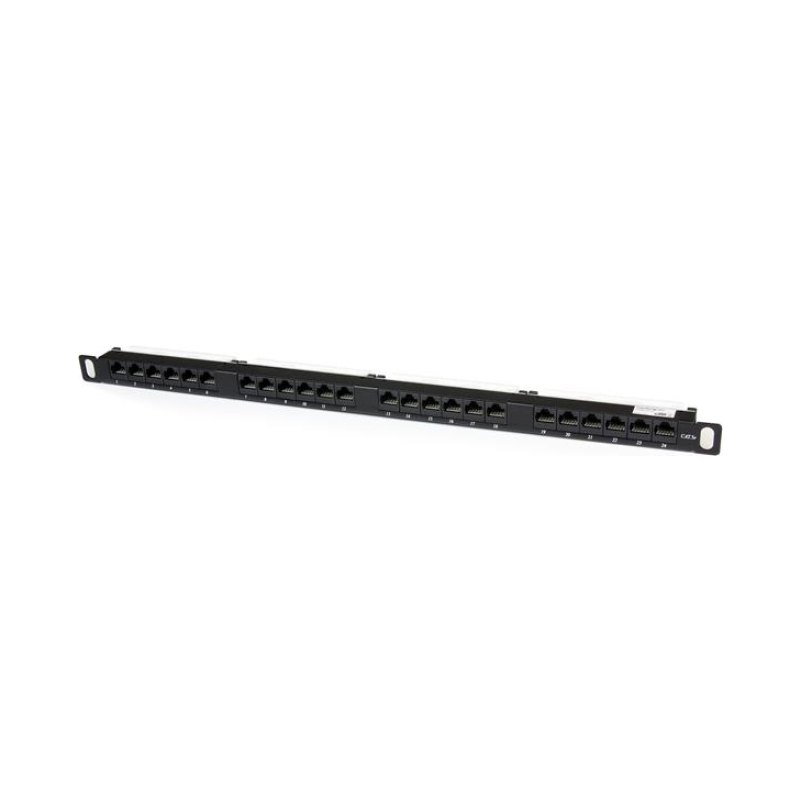 StarTech.com 24 Port 0.5U Cat5e Patch Panel - RJ45 Ethernet Rackmount Cat 5e 110 Patch Panel