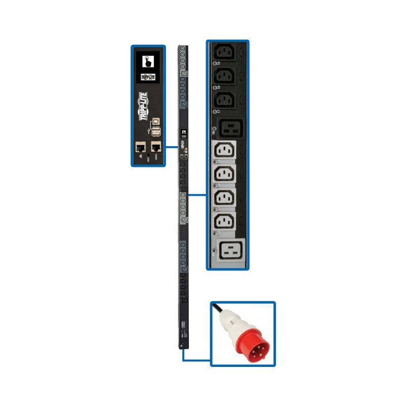 Switched Pdu 220/230/240V 3Phase 16A Iec-309 0U Vertical