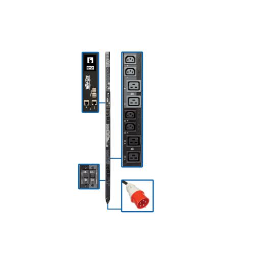 Switched Pdu 220/230V 3Phase 32A Iec-309 0U V 12Xc13 12Xc19 Taa