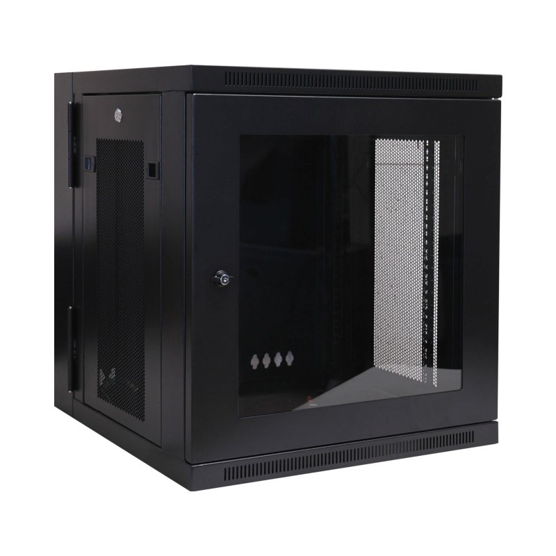 12U Wall Mount Rack Enclosure Cabinet W/ Plexiglass Front Door
