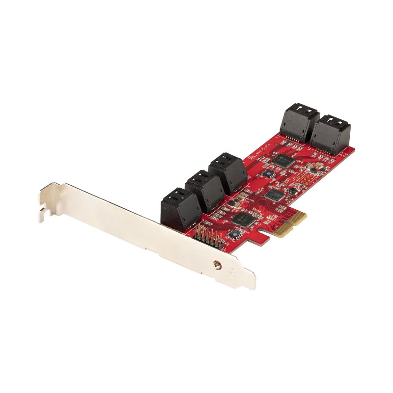 StarTech.com Carte PCI Express SATA 10 ports - Carte Contrôleur PCIe SATA - 6Gbps - ASM1166 Non-Raid - Convertisseur PCI Express 2.0 vers SATA - Connecteurs SATA Empilés - Carte d'Extension SATA