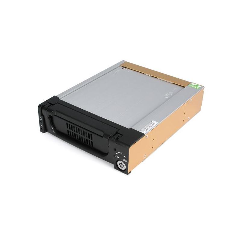 StarTech.com Black Aluminum 5.25in Rugged SATA Hard Drive Mobile Rack Drawer
