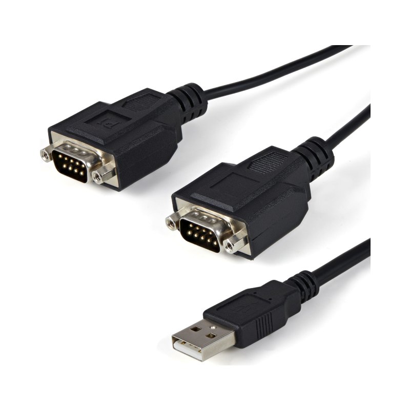 StarTech.com 6ft (1.8m) 2-Port FTDI USB to Serial RS232 Adapter Cable with COM Retention, USB to RS232 Adapter - TAA