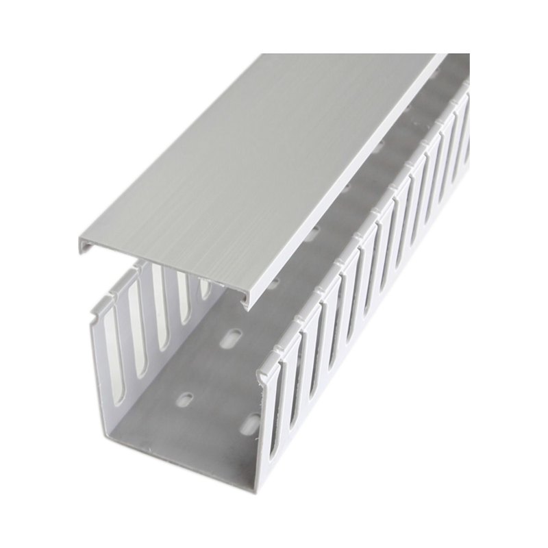 StarTech.com 3x3in Open Slot Wiring Cable Raceway Duct with Cover, Server Rack Cable Management, Cable Cover Duct, Cord Hider / Organizer, PVC Cable Manager - TAA Compliant