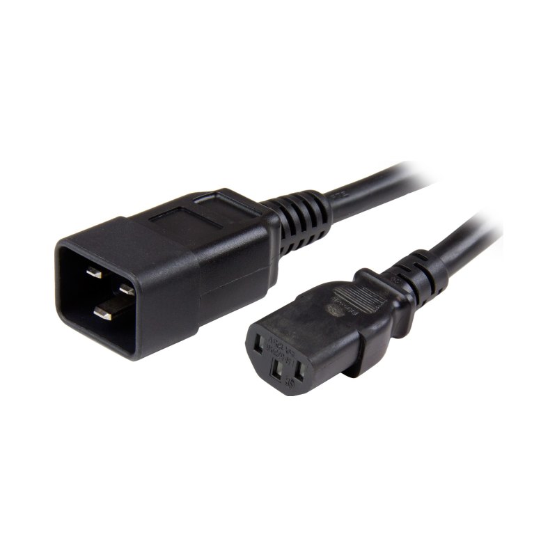 StarTech.com 6ft (1.8m) Heavy Duty Extension Cord, IEC 320 C13 to IEC 320 C20 Black Extension Cord, 15A 125V, 14AWG, Heavy Gauge Power Extension Cable, IEC 320 C13 to IEC 320 C20 AC Power Cord - UL Listed