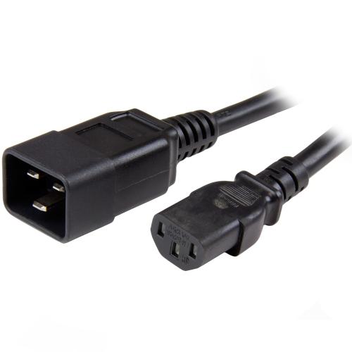StarTech.com 6ft (1.8m) Heavy Duty Extension Cord, IEC 320 C13 to IEC 320 C20 Black Extension Cord, 15A 125V, 14AWG, Heavy Gauge Power Extension Cable, IEC 320 C13 to IEC 320 C20 AC Power Cord - UL Listed