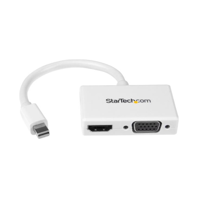 StarTech.com Travel A/V Adapter: 2-in-1 Mini DisplayPort to HDMI or VGA Converter - White