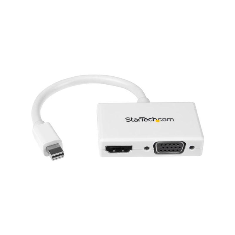 StarTech.com Adaptateur audio / vidéo de voyage - Convertisseur 2-en-1 Mini DisplayPort vers HDMI ou VGA - Blanc
