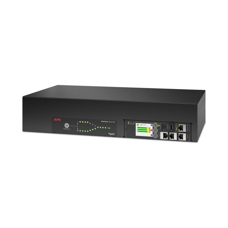 APC NetShelter Rack Automatic Transfer Switch, 2U, 30A, 120V, 2 L5-30P IN, 16 5-20R OUT, 50/60Hz