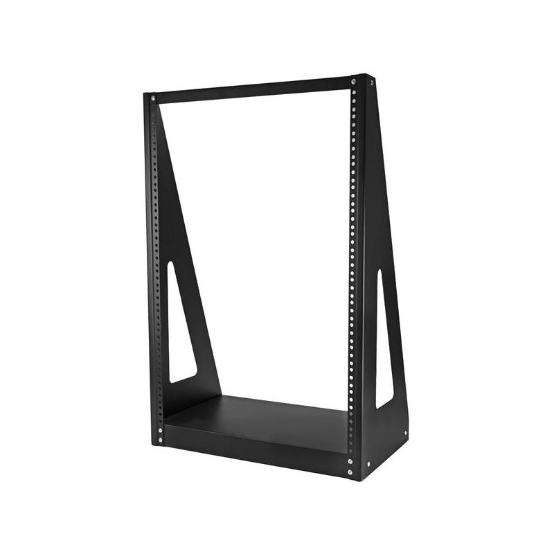 StarTech.com 16U 2-Post Open Frame Desktop Server Rack, 19in Compact Space-Saving Floor IT Rack with 350lb (160kg) Weight Capacity