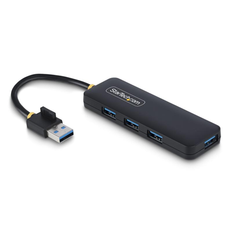 StarTech.com Hub USB-A 4 Ports, 5Gbps, Alimenté par Bus, Mini Hub USB de Voyage, Splitter USB 3.0 Multiport, Hub USB Portable, Protection Contre les Surintensités (OCP)