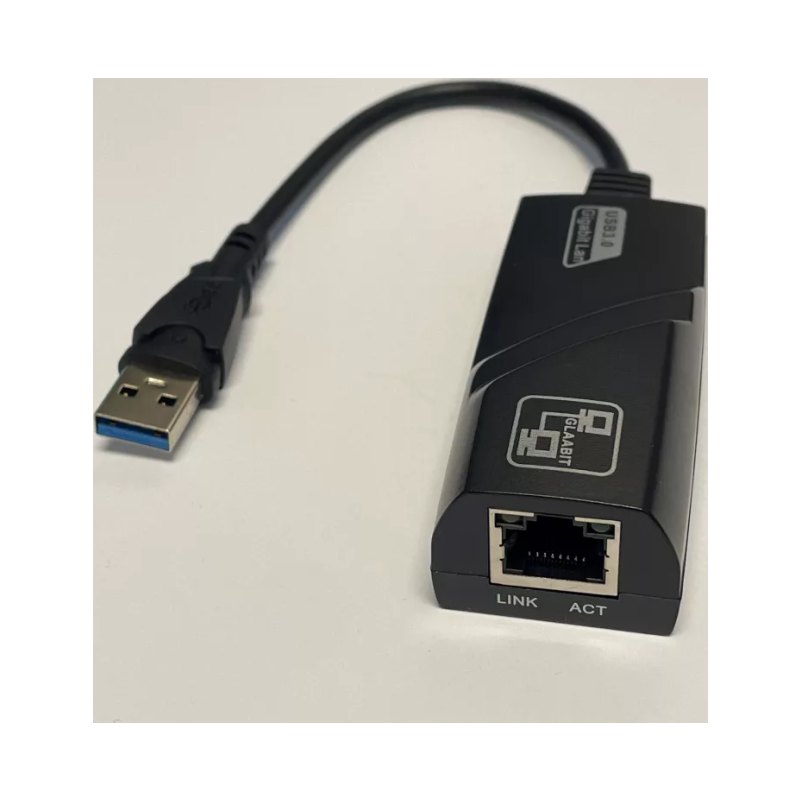 Usb-A 3.0 Male To Gigabit Ether Net Rj45 Female Adapter Black