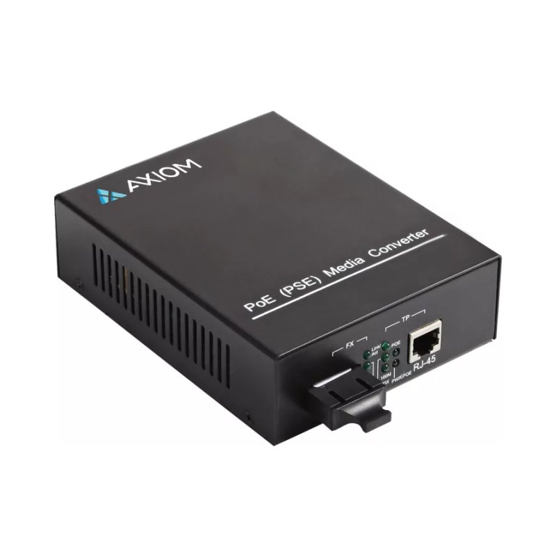 Axiom 1Gbs Poe Rj45 1000Base Lx Fiber Media Converter Smf Lc 10Km