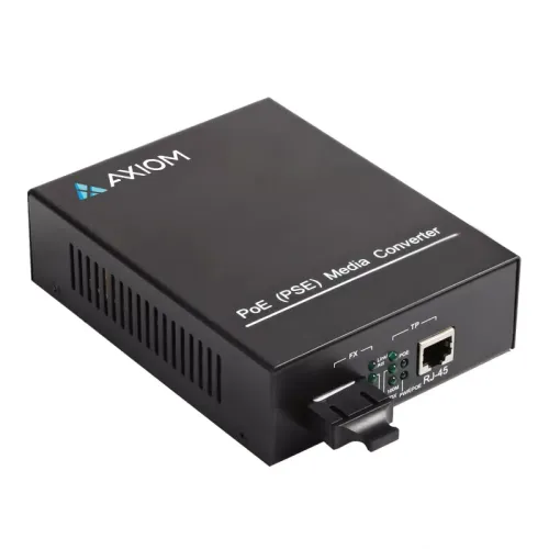 Axiom 1Gbs Poe Rj45 1000Base Lx Fiber Media Converter Smf Lc 10Km