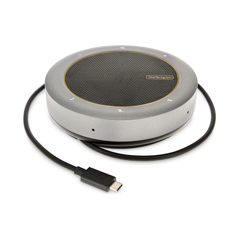 StarTech.com USB-C Speakerphone Docking Station, Mini Portable Conference Speaker and Audio Dock, USB-C to VGA/4K HDMI, 2x USB-A Hub, Mic/Speaker, Teams/Zoom/Softphone Speakerphone