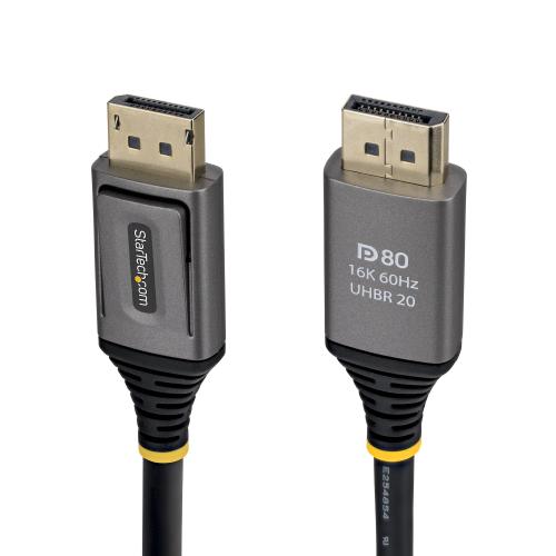 StarTech.com 50cm DisplayPort 2.1 Cable, VESA Certified DP80 DisplayPort Cable, Uncompressed 10K/8K 60Hz, 16K 60Hz/8K 240Hz w/DSC 1.2a, DP 2.1 Monitor Cord