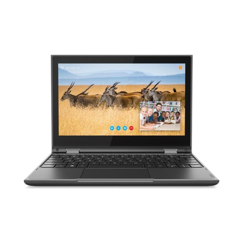 Lenovo 300e 2nd Gen (AMD) Hybrid (2-in-1) 29.5 cm (11.6") Touchscreen HD 4 GB DDR4-SDRAM 64 GB eMMC Wi-Fi 5 (802.11ac) Windows 10 Pro Education Black