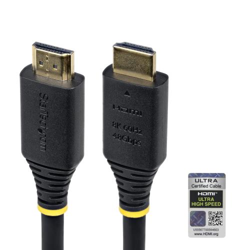 StarTech.com 15ft (4.6m) Certified Ultra High Speed HDMI Cable, 8K 60Hz/4K 120Hz, HDMI 2.1 Cable with HDR10+ / eARC, 48Gbps, 8K HDMI Cord for Monitor/TV/Display, Flexible TPE Jacket