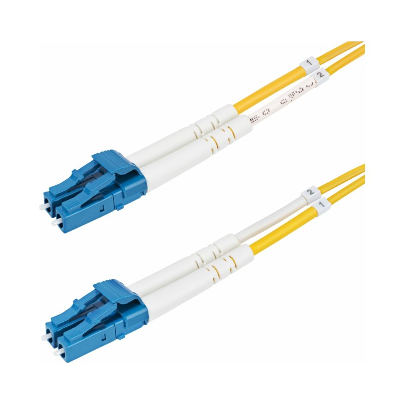 StarTech.com 5m (16.4ft) LC to LC (UPC) OS2 Single Mode Duplex Fiber Optic Cable, 9/125µm, 100G, Bend Insensitive, Low Insertion Loss - LSZH Fiber Jumper Cord