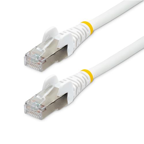 StarTech.com 10ft CAT6a Ethernet Cable - White - Low Smoke Zero Halogen (LSZH) - 10GbE 500MHz 100W PoE++ Snagless RJ-45 w/Strain Reliefs S/FTP Network Patch Cord