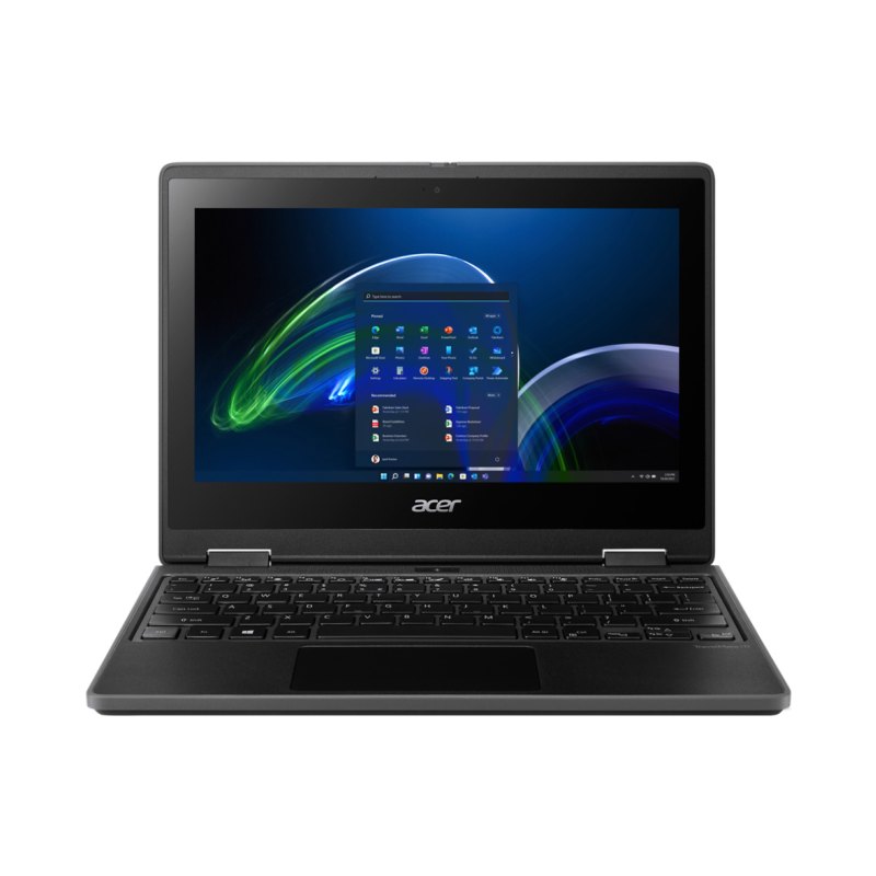 Acer TravelMate Spin B3 NX.VQWAA.005 laptop Intel® Celeron® N5100 Hybrid (2-in-1) 29.5 cm (11.6") Touchscreen HD 4 GB DDR4-SDRAM 128 GB SSD Wi-Fi 6 (802.11ax) Windows 11 Pro Education Black
