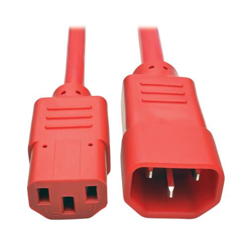 3Ft C13 C14 15A 14Awg Red