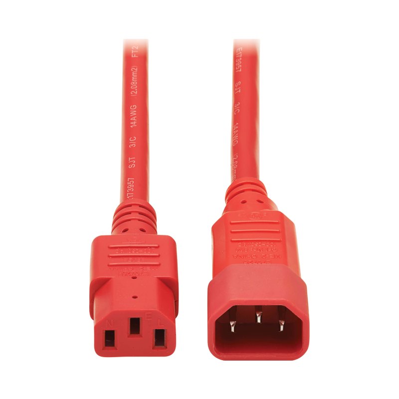 6Ft C13 C14 15A 14Awg Red
