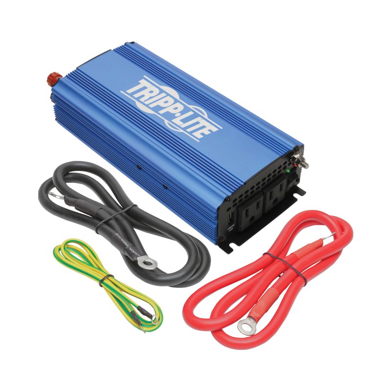 Light-Duty Compact Pwr Inverter 750W W/2Ac/1Usb 2.0A Batt Cabl