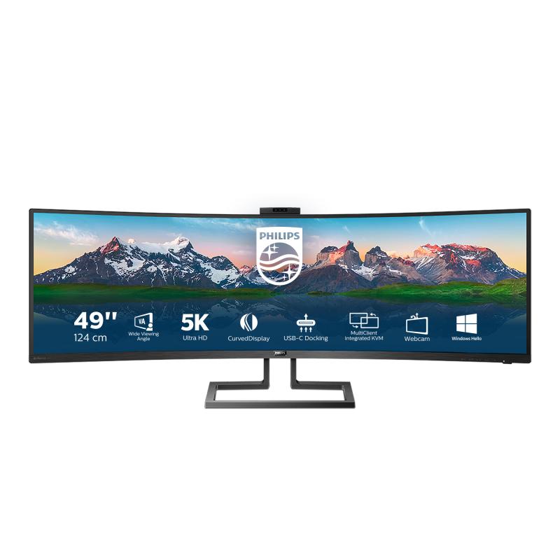 Philips Brilliance 499P9H/27 écran plat de PC 124 cm (48.8") 5120 x 1440 pixels UltraWide Dual Quad HD LCD Noir