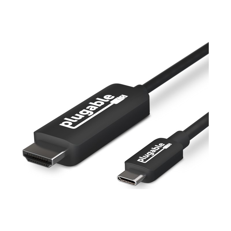 Plugable Technologies USB C to HDMI Cable 6ft / 1.8m, HDMI 2.0, USB4 / Thunderbolt Adapter for 4K Monitor up to 4K 60Hz (USBC-HDMI-CABLE) for iPhone 15, iPad Pro, Macbook Pro, Dell XPS, Surface Laptop - Driverless