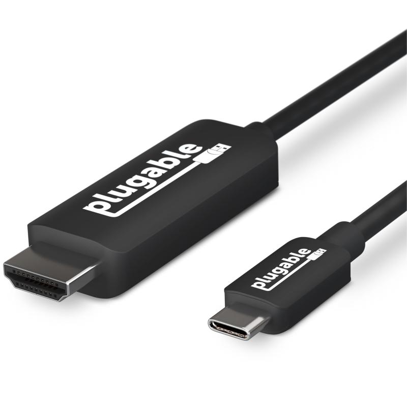 Plugable Technologies USBC-HDMI-CABLE câble vidéo et adaptateur 1,8 m USB Type-C HDMI Type A (Standard) Noir