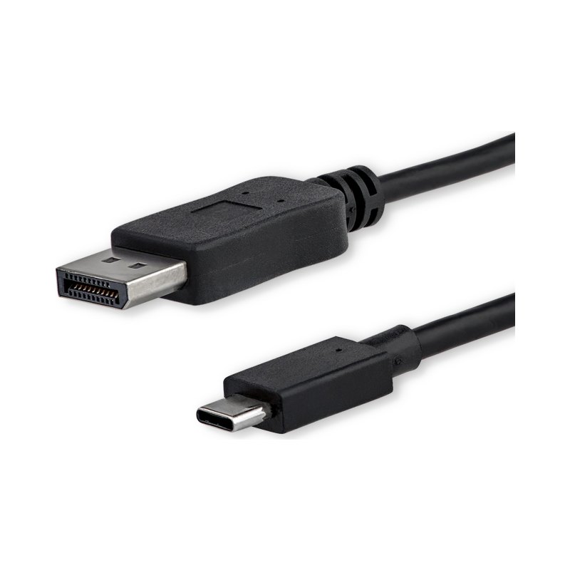 StarTech.com Câble Adaptateur USB C vers DisplayPort 1.2 4K 60Hz - 1,8m - Câble USB-C vers DisplayPort - HBR2 - Câble Vidéo USB Type-C DP Alt Mode vers Moniteur DP - Fonctionne avec Thunderbolt 3 - Noir