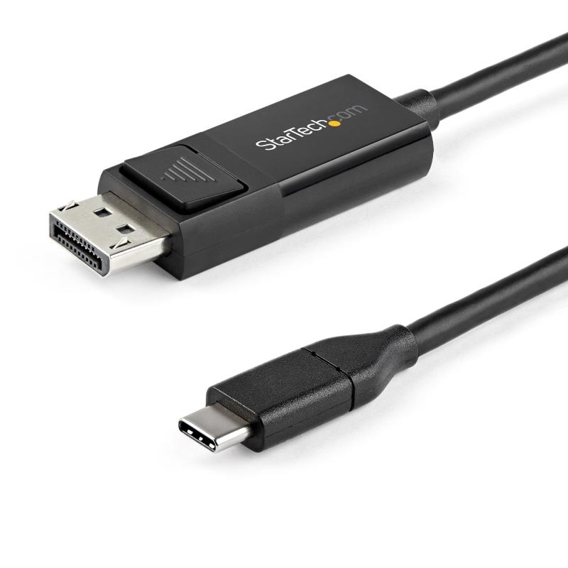 StarTech.com Câble USB C vers DisplayPort 1.2 4K 60Hz, 2m - Câble Adaptateur Vidéo Bidirectionnel DP vers USB-C ou USB-C vers DP Réversible - HBR2/HDR - Câble pour Moniteur USB Type C/TB3