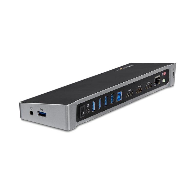StarTech.com Station d'Accueil USB 3.0 à 3 Écrans avec 2x 4K DisplayPort et HDMI - Hub USB-A à 5 Ports (1x Fast-Charge), Audio 3,5 mm, GbE - Docking Station Universelle USB Type-A pour PC Portable, Win/MacOS